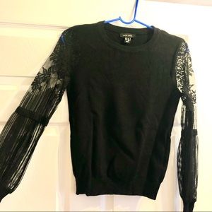 ASOS black sweater/top w lace sleeves